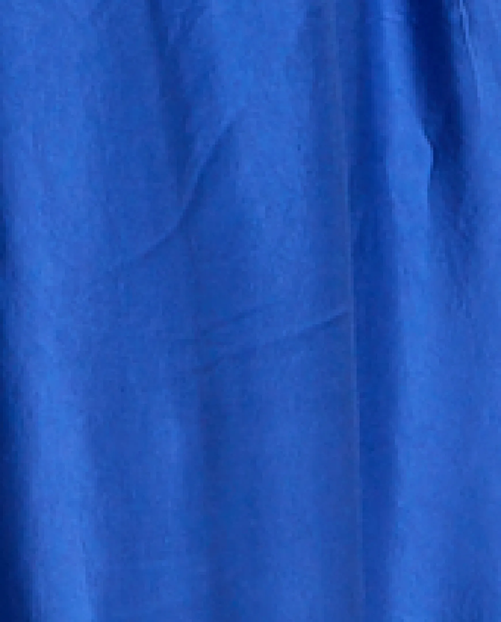 Blue Shirred Waist Satin Maxi Dress