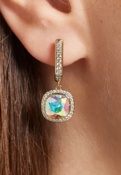 Elegant Rectangle Crystal Drop Earrings