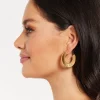 Flat Frill Hoop Gold  Earrings