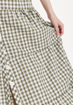 Gingham Tiered Maxi chekered Dress