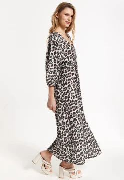 Leopard Print V-Neck Maxi Dress