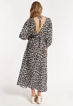 Leopard Print V-Neck Maxi Dress