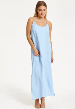 Light Blue Cross-Back Maxi Dress