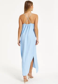 Light Blue Cross-Back Maxi Dress