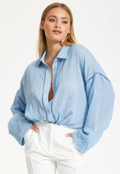 Light Blue Sheer Relaxed Fit Shirt