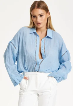 Light Blue Sheer Relaxed Fit Shirt
