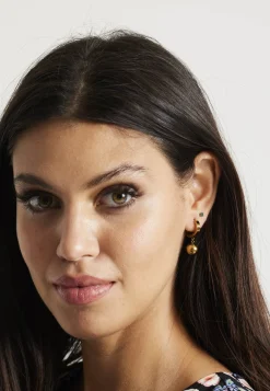 Liquorish Ball Mini Hoop Earrings In Gold