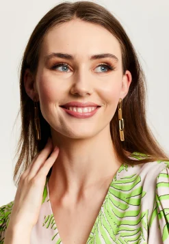 Liquorish Chain Link Earrings In Gold