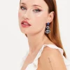 Liquorish Double Evil Eye Drop Style  Earrings With Diamonte Embellishments