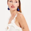 Liquorish Flower Petal Drop Style Earrings In Blue
