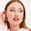 Liquorish Gold Drip Heart Hoop Earrings