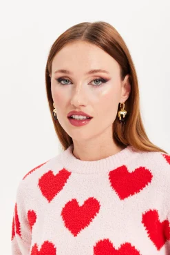 Liquorish Gold Drip Heart Hoop Earrings