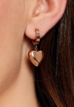 Liquorish Heart Earrings In Rose Gold