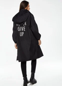 Liquorish Never Give up Parka in Black