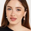 Mini Hoop Earrings with Shimmering Pearls