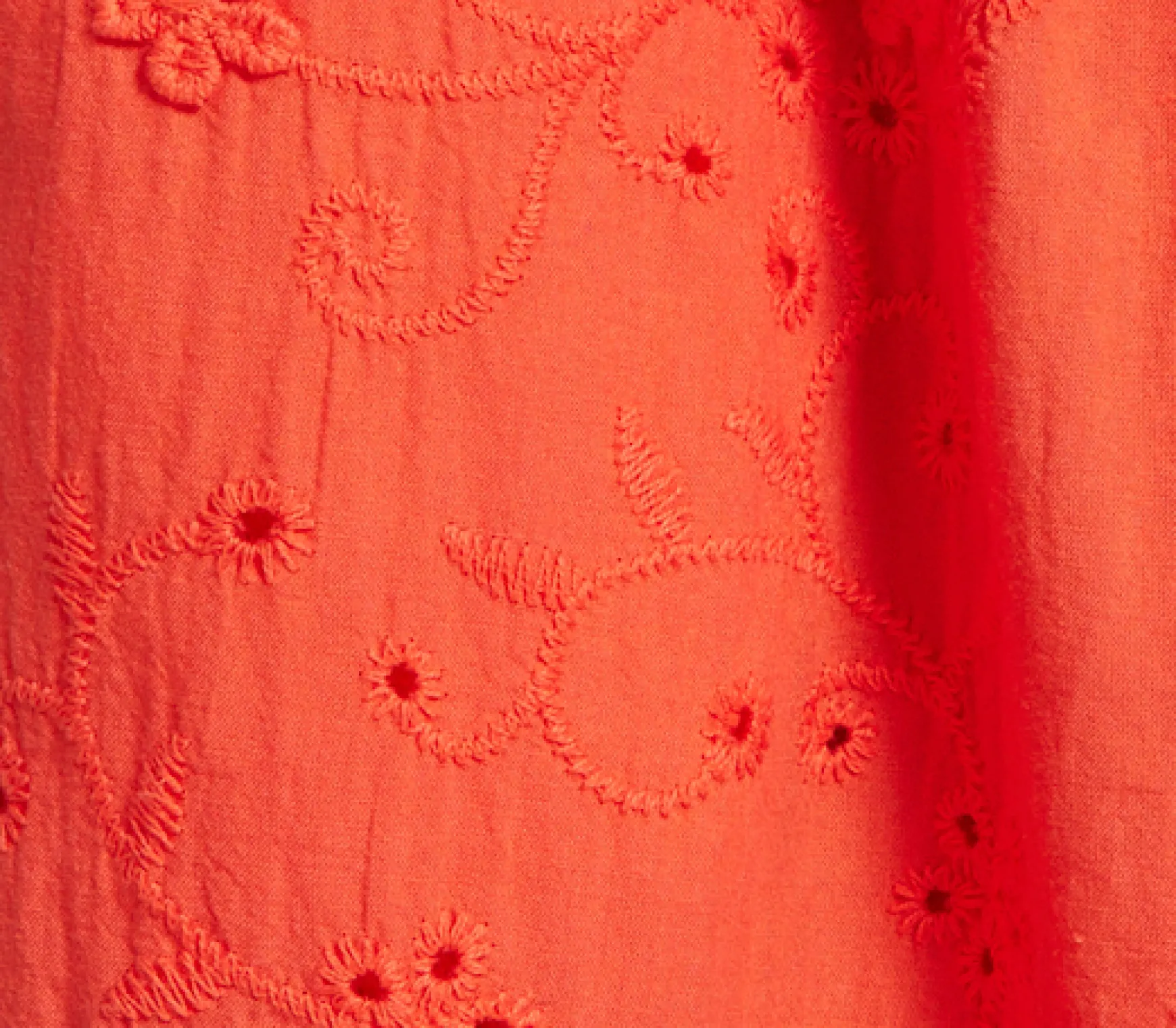 Orange Embroidered Wide Leg Trousers