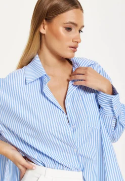 Oversized Blue Striped Shirt