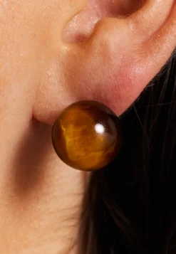 Tigers Eye Spheres Earrings