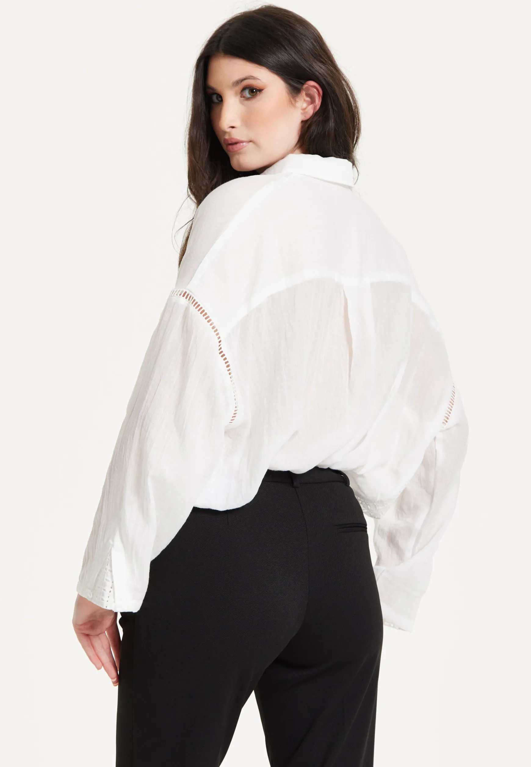 White Sheer Relaxed Fit Shirt