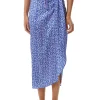Women's Abstract Print Midi Skirt with Front Slit in Purple - Perfect for Summer Holidays by Liquorish