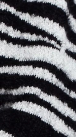Women's Cardigan - Black and White Zebra Pattern, Fluffy Texture, Wrap Design, Stylish Comfort by Liquorish