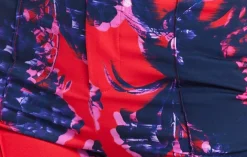 Women's Floral Print Tailored Trousers with Fluffy Hem - High Rise, Zip-Front, Wide Leg, Perfect for Nights Out