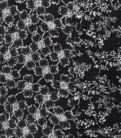 Women's Floral Wrap Top in Black - V Neck, Balloon Sleeves, Waist Tie, Crop Length, Perfect for Beach Holidays & Festivals