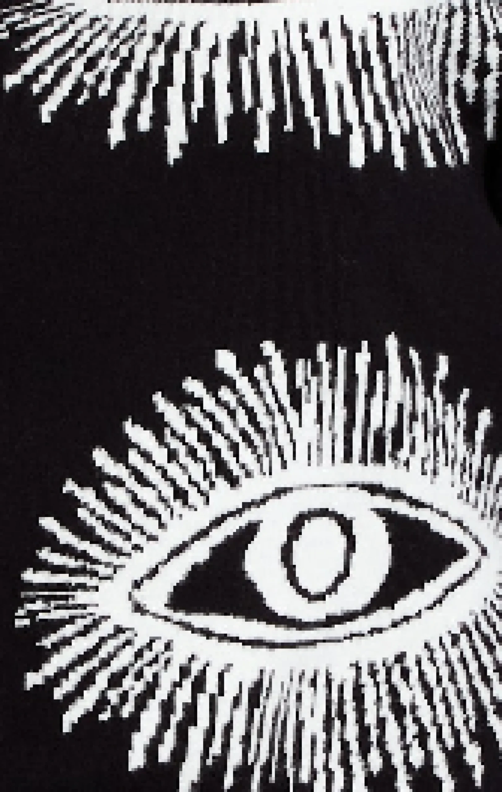 Women's Jumper in Black with Long Sleeves and Eye Pattern Design by Liquorish