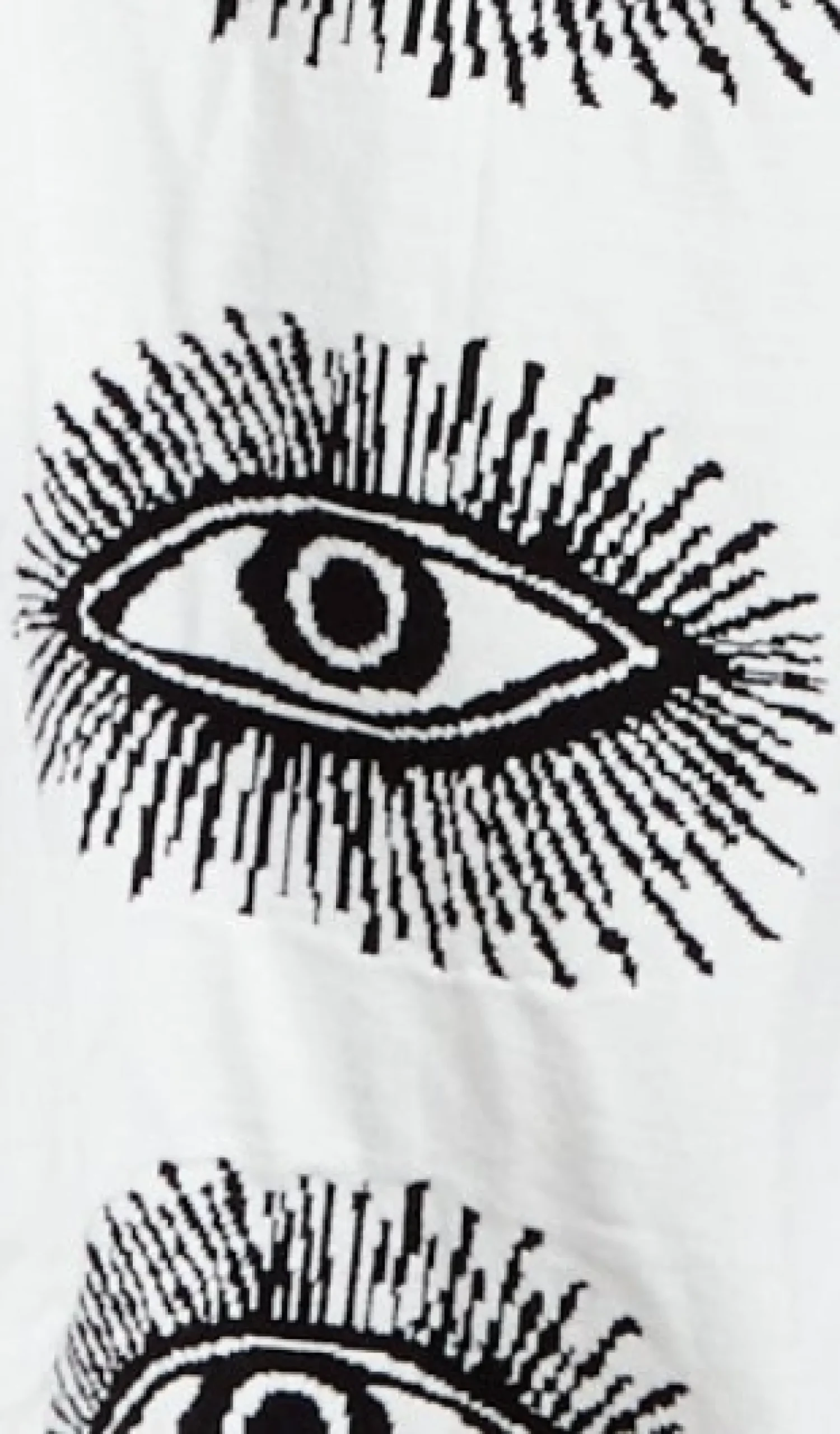 Women's Jumper in White with Long Sleeves and Distinctive Eye Pattern by Liquorish