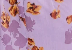 Women's Jumpsuit in Purple Floral with Asymmetrical Sleeve and Wide Legs - Regular Fit Liquorish