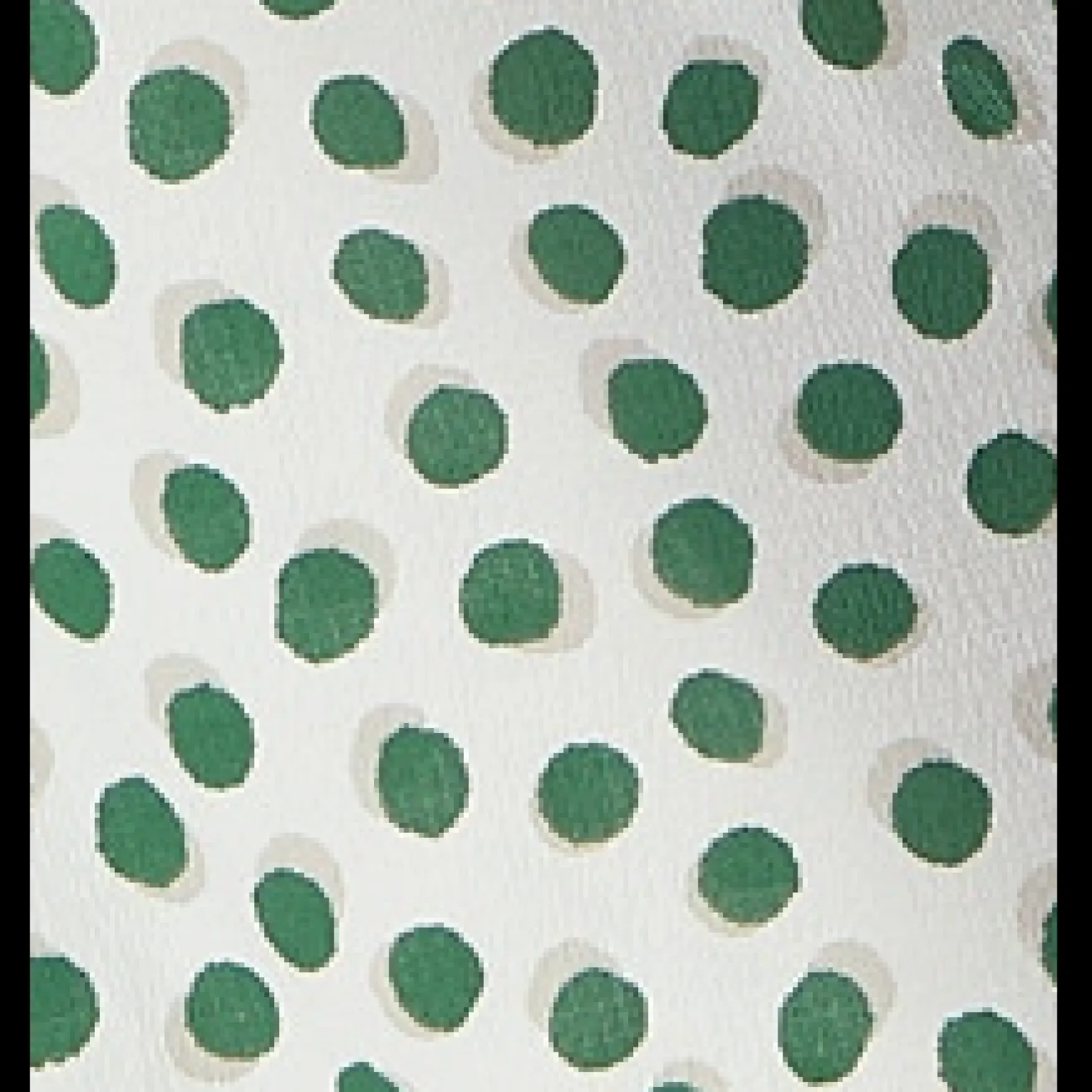 Women's Jumpsuit in White with Green Polka Dots, V Neck, Short Sleeves, Wide Legs - Liquorish