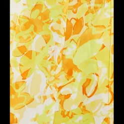 Women's Jumpsuit in Yellow and Orange Floral Print with V-Neck, Adjustable Straps, and Tie Waist - Liquorish