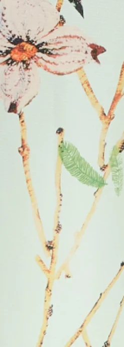 Women's Jumpsuit with V Neck and Short Sleeves, Mint Green Bird Print, Wide Legs - Liquorish