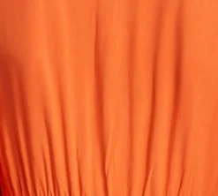Women's Maxi Dress - Vibrant Orange with Frill Sleeves - Elegant V-Neck Design - Comfortable Regular Fit - Liquorish