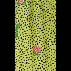 Women's Maxi Dress in Neon Green with Off Shoulder Sleeves and Tie Waist Detail - Liquorish