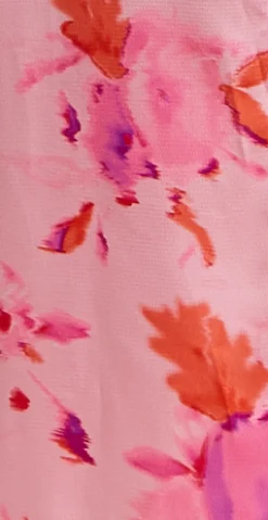 Women's Maxi Dress in Pink with Sleeve Slits and Floral Print, Elegant Design by Liquorish