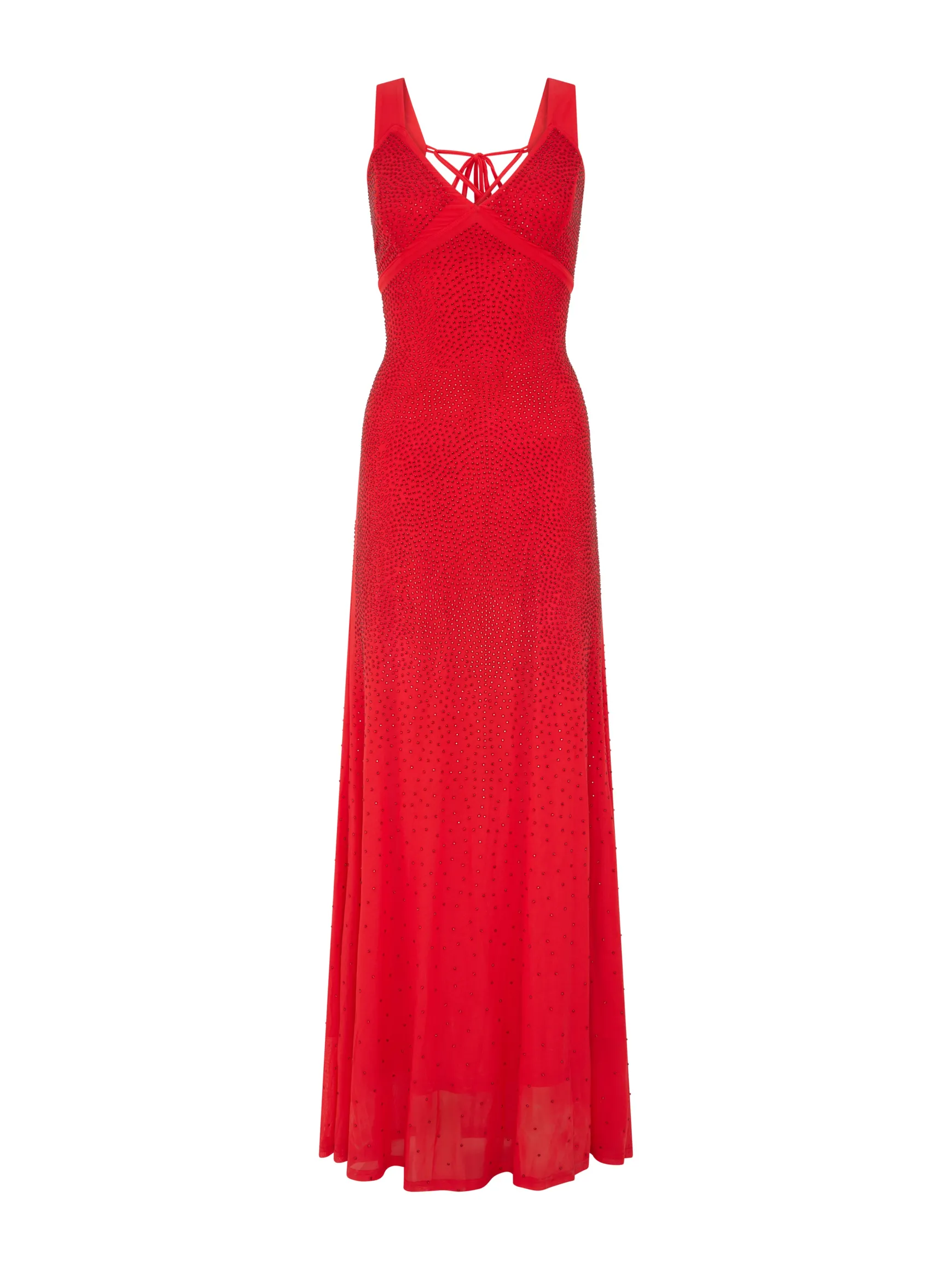 Women’s Maxi Dress in Red with Sleeveless Design and Open Back Detail, Perfectly Dazzling - Liquorish