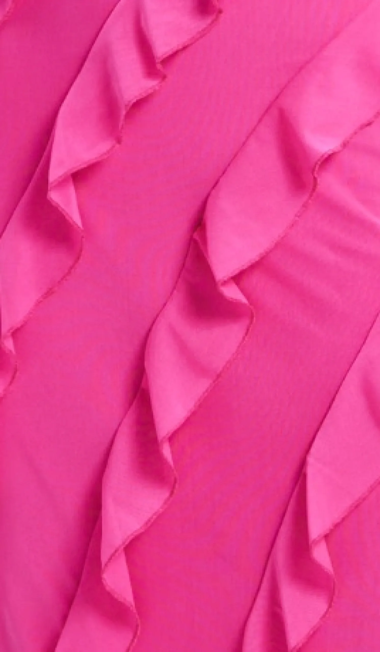 Women's Maxi Dress with One Shoulder Design and Diagonal Ruffle Detail in Pink - Liquorish