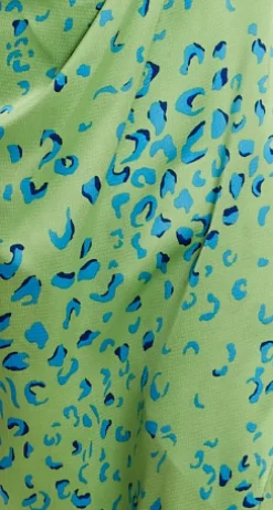 Women's Maxi Dress with Sleeveless Design in Mint and Blue Animal Print - Liquorish
