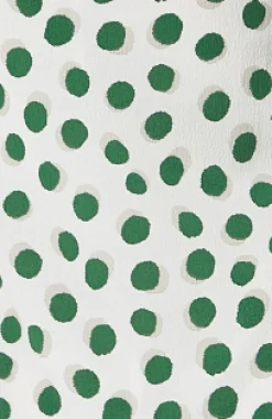 Women's Midi Dress in Green Polka Dot with Short Sleeves - Regular Fit by Liquorish