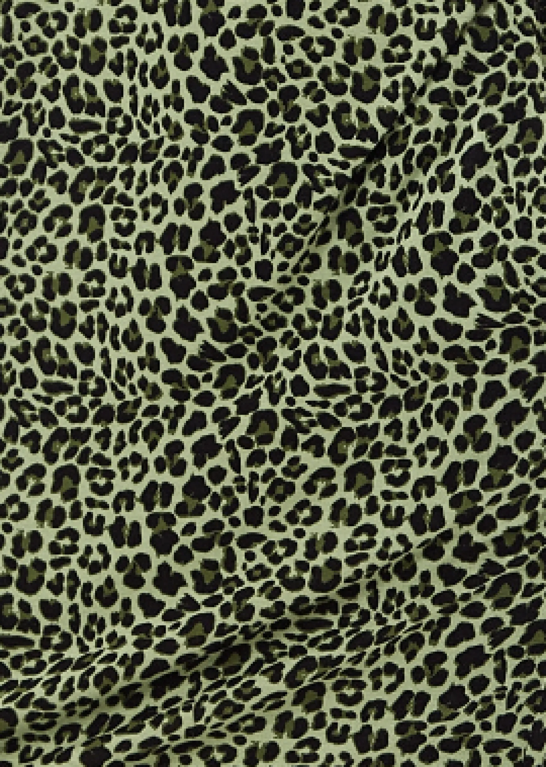 Women’s Midi Dress in Green Leopard with Padded Shoulders and Sleeveless Design