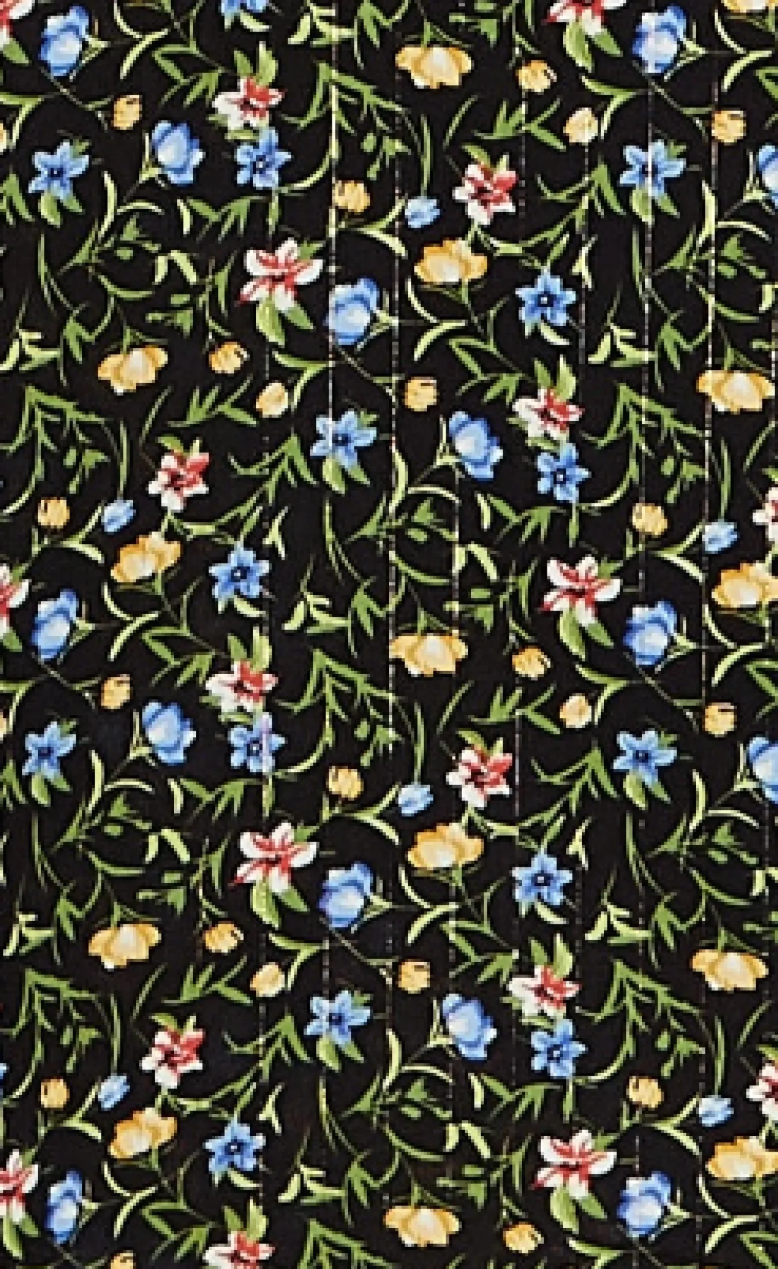 Women's Midi Dress in Green Floral with Long Puffy Sleeves and Neck Tie Detail - Liquorish
