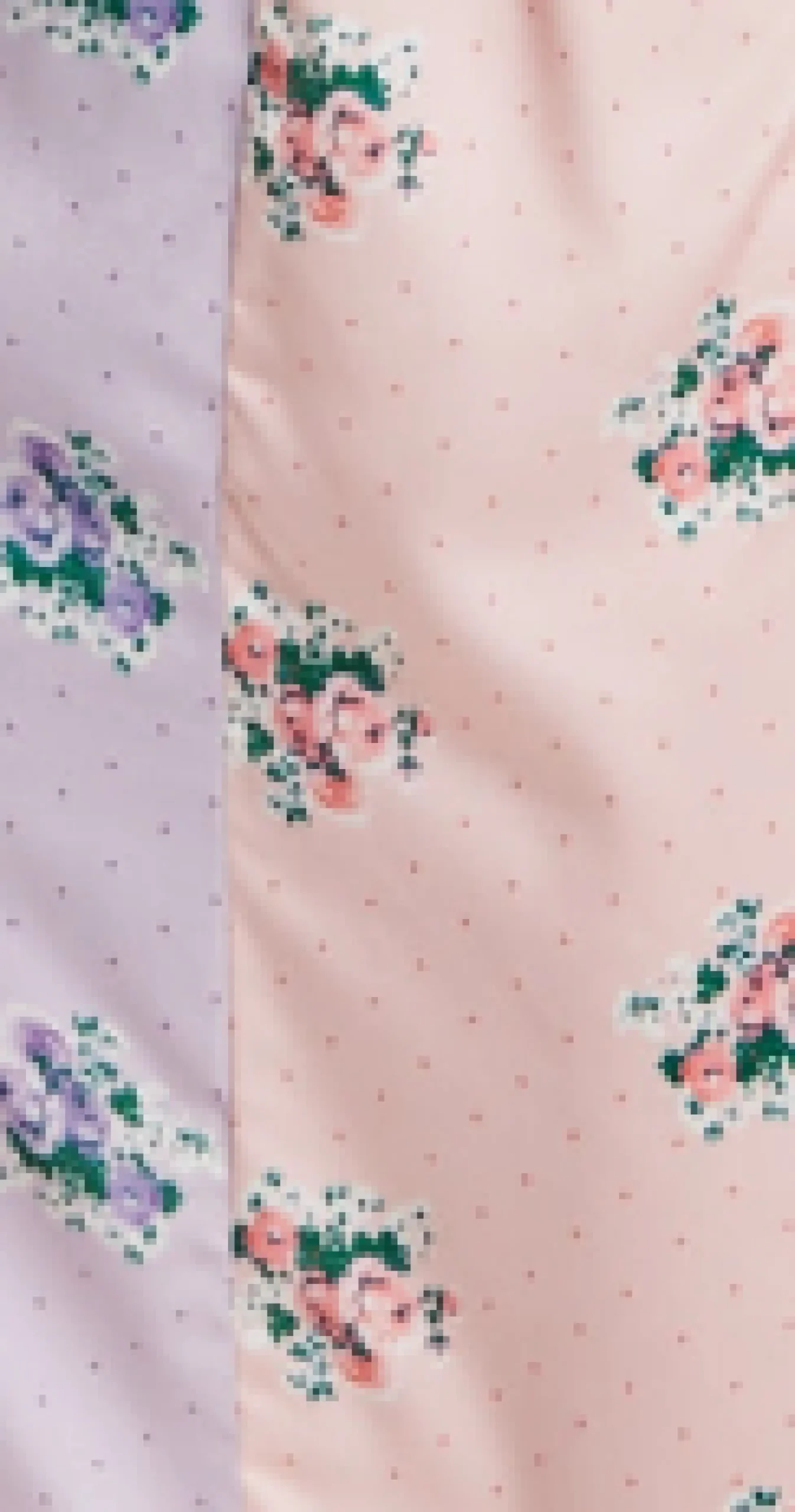 Women's Midi Dress in Lilac and Pink Floral with Short Sleeves and Knot Front - Liquorish