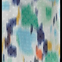 Women's Midi Dress in Multicolour with Short Sleeves and Abstract Print - Liquorish