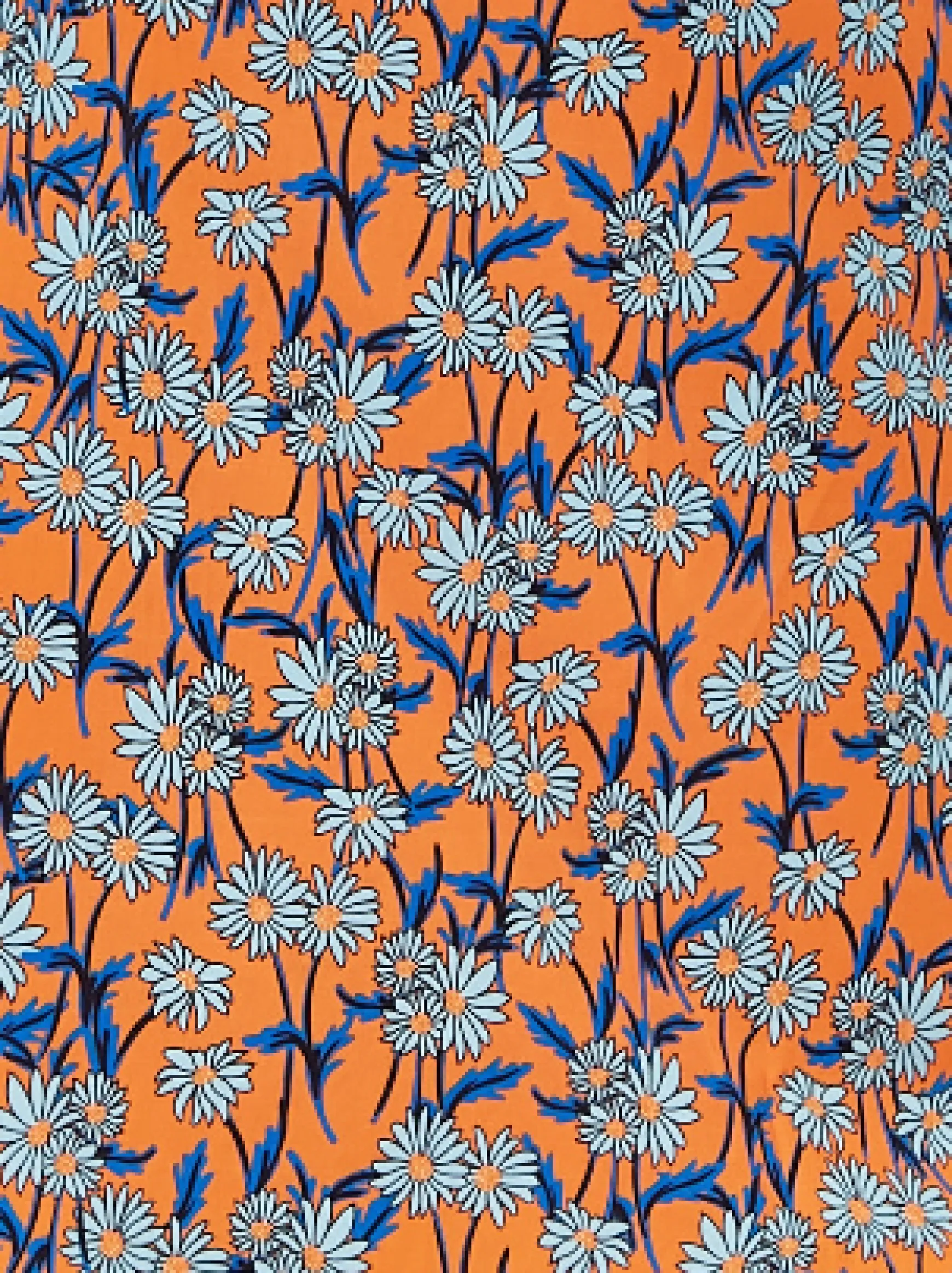 Women's Midi Dress in Orange Floral with Short Sleeves and Waist Tie - Liquorish