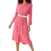 Women's Midi Dress with Long Sleeves in Pink Flamingo Print - Elegant Style by Liquorish