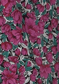 Women's Midi Dress with Long Sleeves in Divine Grace Purple Floral Smock Style by Liquorish