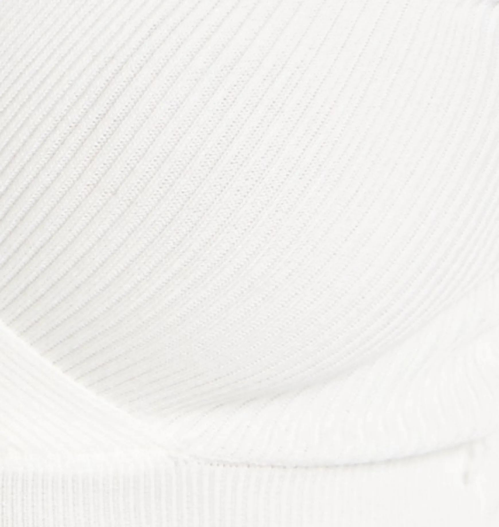 Women’s Midi Dress with Long Sleeves in White - Cut Out Front Ribbed Knit Design by Liquorish