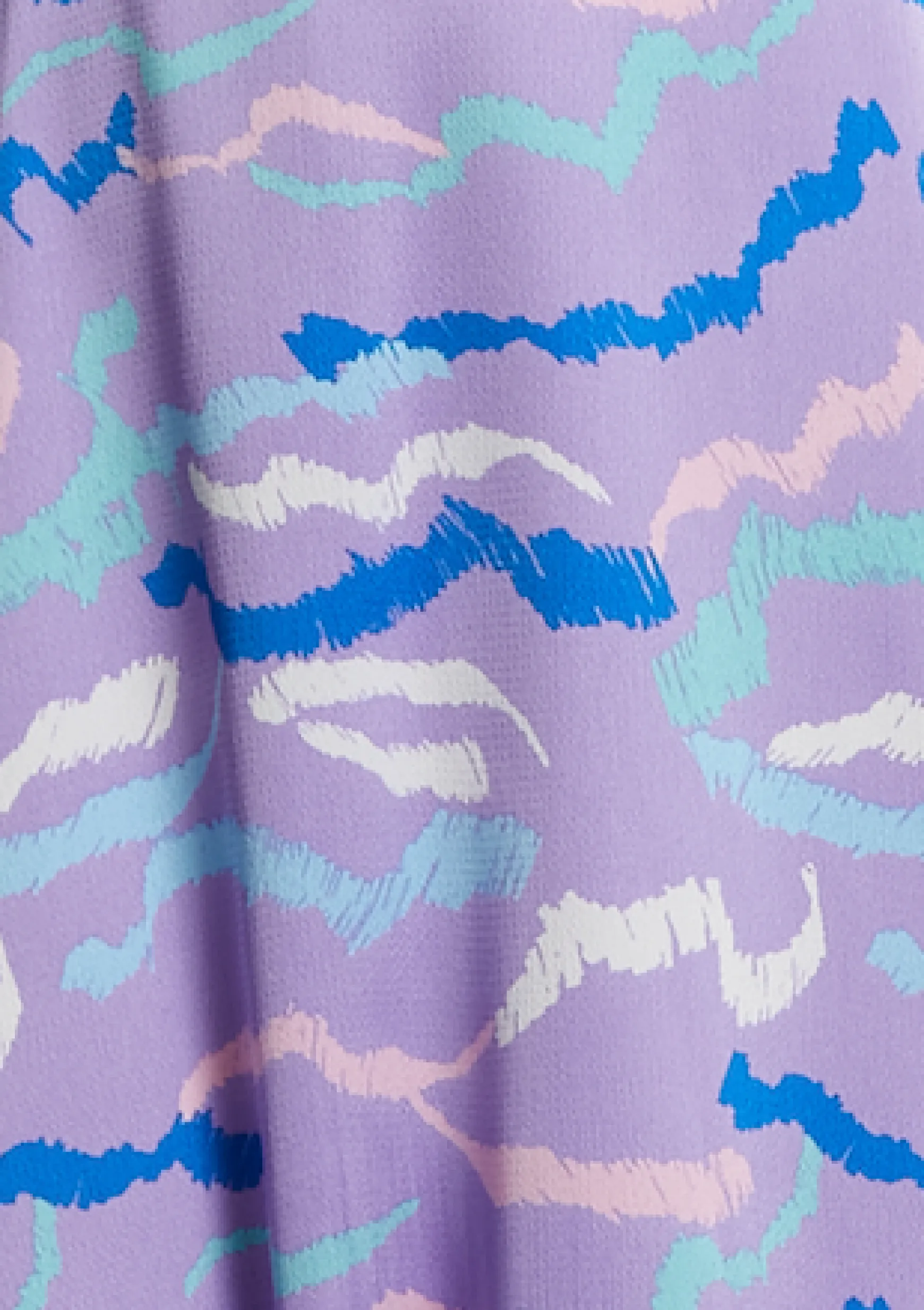 Women's Midi Dress with Mesh Detail in Lilac - Abstract Zebra Print, Short Sleeves, Stylish and Chic by Liquorish