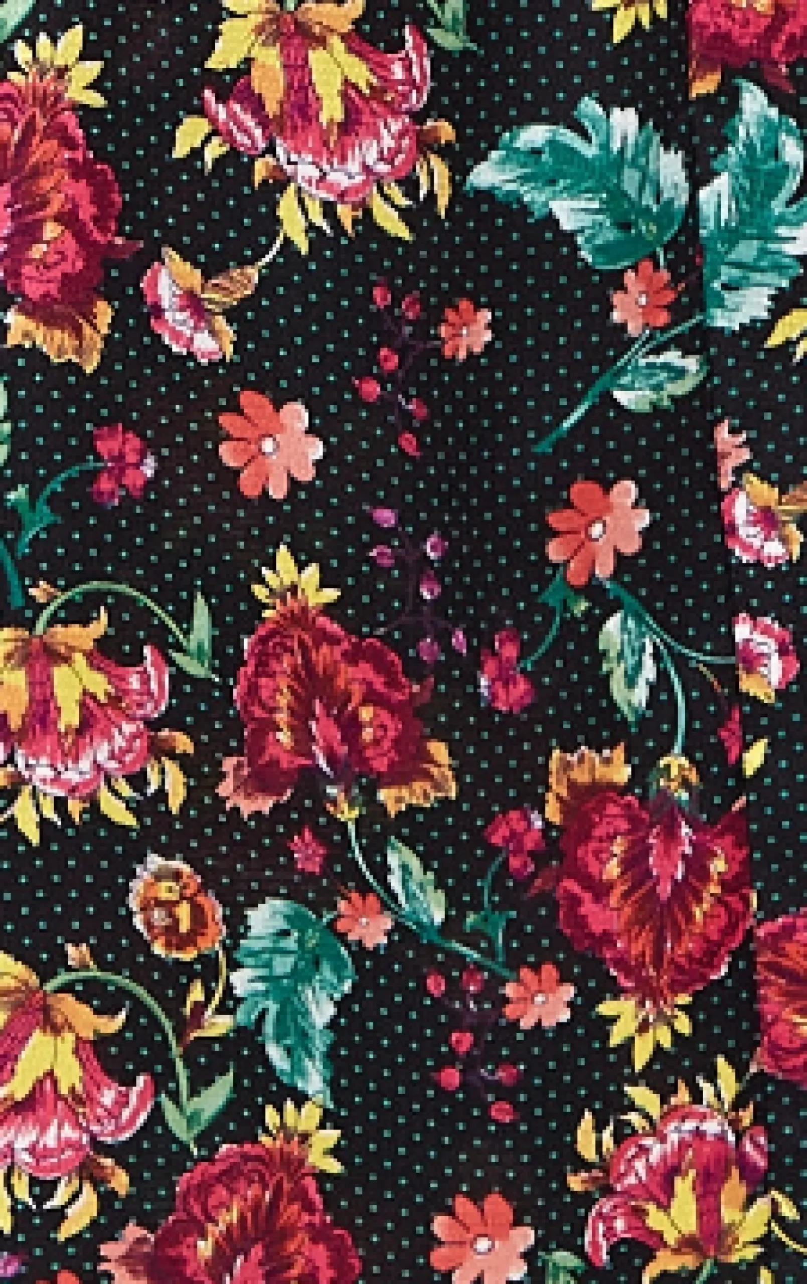 Women’s Midi Dress with Off Shoulder Sleeves in Black Floral Print - Liquorish